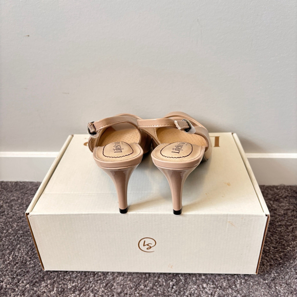 Life Stride Women's 7 Teller Light Beige Neutral Slingback Peep Toe Pumps NIB - Picture 10 of 13